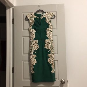 Green & lace cocktail dress